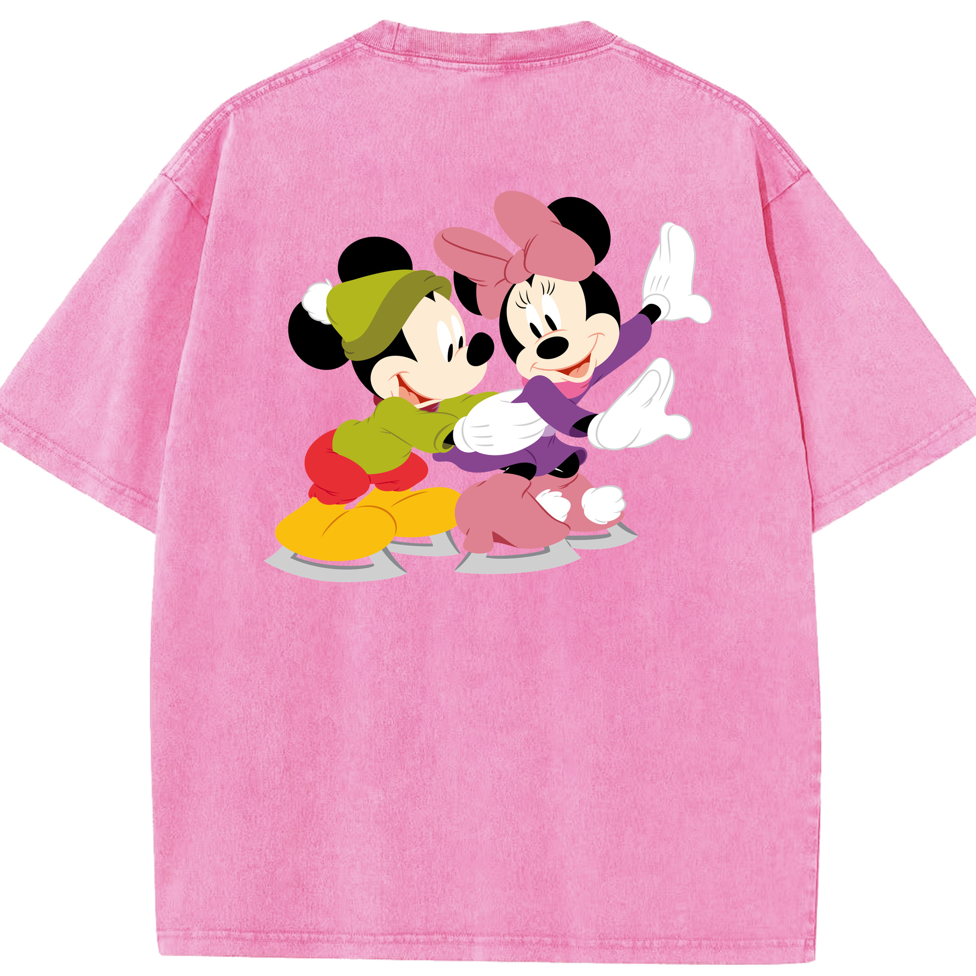 （画像用） ミッキーマウス Mickey Mouse 綿100% ヴィンテージ風 半袖Tシャツ（背面プリント）
